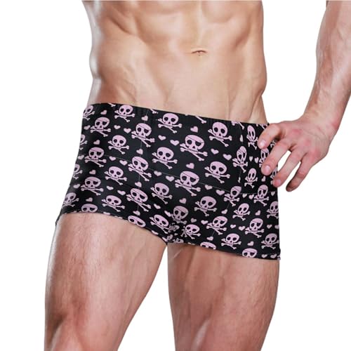 Skull Mens Swim Trunk Swimwear Bathing Suit Swim Brief Square Leg Board Short S B04053803