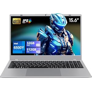 15.6 IPS-FHD-Laptop, 32GB RAM 512GB SSD 6500Y (hasta 3.4GHz), computadora ligera con múltiples puertos para WiFi 5 BT5.0 para estudiante-hogar