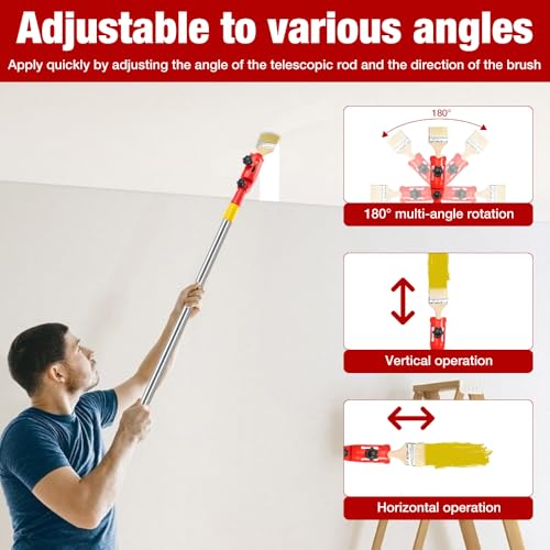 Mehrwinkel Pinsel Verlängerung, 170cm Multi Angle Paint Brush Extende, Farbpinsel Verlängerung, Pinselstange für Decke für Decken Wände Zier Hohe Und Eckenanstrichwerkzeug