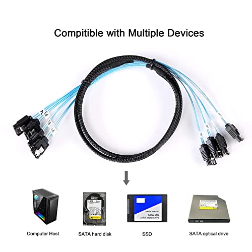 Adcaudx Sata-Iii Cable-1M, 4Pcs/Set-Sata-6Gbps Hdd-Sdd Data-Cable Replacement For Server Bitcoin Computer Ssd Hdd Cd Dvd Drives Raid (3.3Ft) #TOP5