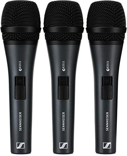 Sennheiser E 835-S Live Vocal Microphone with On Off Switch - 3-Pack,Black