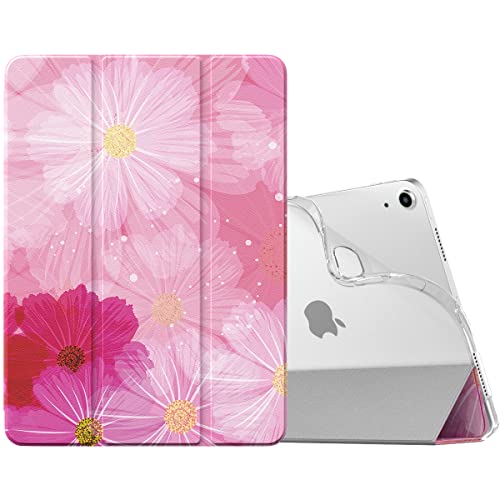 MoKo Case for iPad Air 6th Generation 11 inch(M2) 2024, iPad Air 5th/4th Gen 10.9 Inch 2022/2020, Translucent Frosted TPU Back Cover for iPad Air 6/5/4 Gen, iPad Air Case, Coreopsis