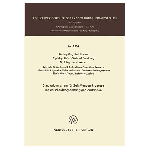 Simulationssystem Für Zeit-Mengen-Prozesse Mit Entscheidungsabhängigen Zuständen: 2504