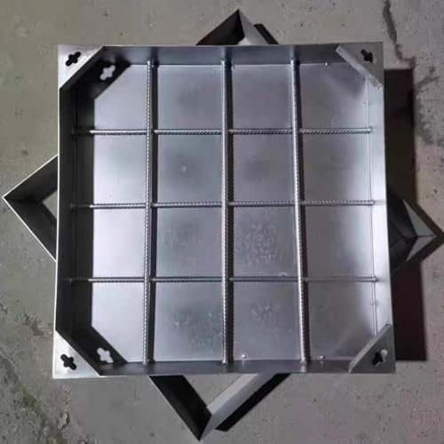 Customizable Stainless Steel Septic Tank Covers - Square Manhole Cover & Frame with Base, Invisible Sewage Basin Cover for Driveways, Pavements, Docks - Durable & Secure