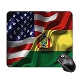 America Vs Bolivia Bolivian Flag Combo Non-Slip Mousepad Rubber for Office Gaming Computer Accessories Mousemat Pad Black 11.8X9.8 in