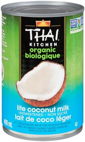 Thai Kitchen Organic Unsweetened Lite Coconut Milk, 13.66 fl oz (Pack of 6)