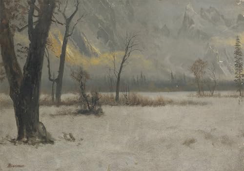 Cuadro en Lienzo Albert Bierstadt Impresión de Alta Definición Paisaje de Invierno
