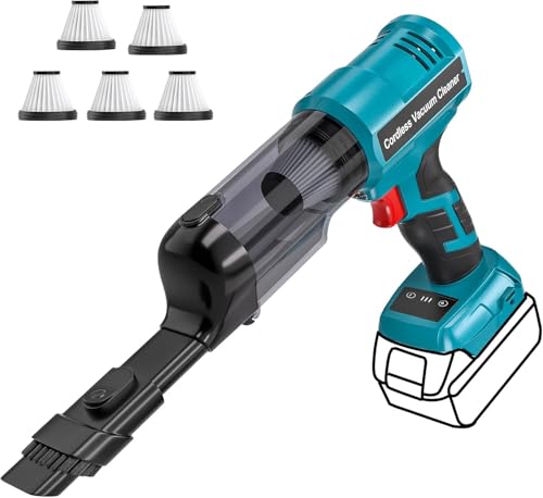 240W Cordless Handheld Vacuum Compatible with Makita 18V Battery,105AW Cyclonic Suction,3-Speed Brushless Motor,Lightweight 1.2lb,with 5 Washable HEPA Filters for Home Car Office(Battery Not Included)
