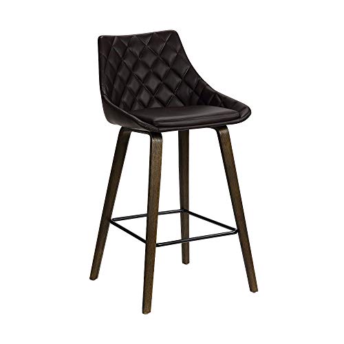 Butaco Armen Living Dani 26" en Cuero Sintético Marrón con Acabado Envejecido Nogal miniatura 1