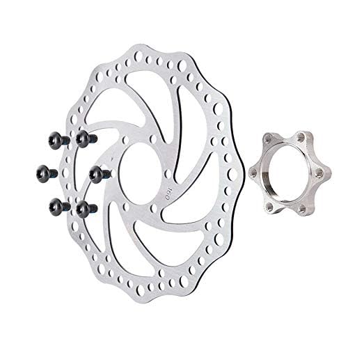 ONBICLE Cycle Disc Brake Plates with ring for Bicycle High Strength plate, Brake Disk Plate Flange Type Threaded Disc Brake Disc 160Mm