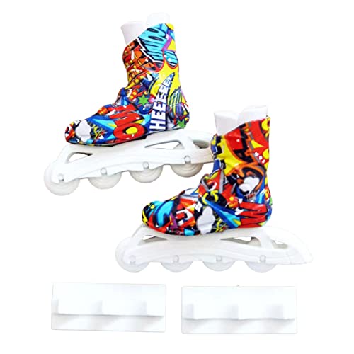 Yusheng Fingerschuhe Spielzeug, Fingerboard Rollschuhe für Finger, Fingerboard Skateboard Schuhe Turnschuhe für Kinder Skateboard Finger Breakdance Training Requisiten Schlüsselanhänger