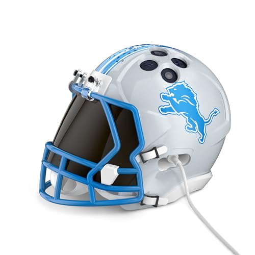 Image of NFL Echo Dot Bundle: Includes Echo Dot | Deep Sea Blue and Limited-Edition NFL Helmet Stand | Detroit Lions
