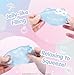 Hamee SquiSHU Sanrio Hello Kitty 50th Anniversary - New Special Limited Edition Squishy [Pull Stretchy Dough Fidget Sensory Toy] [Soft Squeeze Ball] Relaxing Fun Gift for Kids, Adults - Blue Glitter