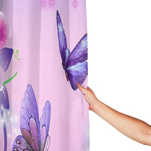 Rideau de douche rose en polyester imperméable 12 œillets 183x183cm - 5