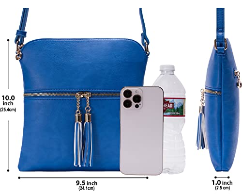 Image of Solene Womens Lightweight Medium Crossbody Purse with Tassel, Perfect Size Crossbody Bags for Daily Use, travel