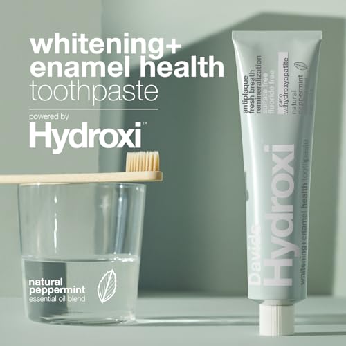 Image of Davids Hydroxi Fluoride Free Nano Hydroxyapatite Whitening + Enamel Health Toothpaste, Antiplaque, Fresh Breath, Remineralizing, SLS Free, Natural Peppermint, 4 oz, Made in USA