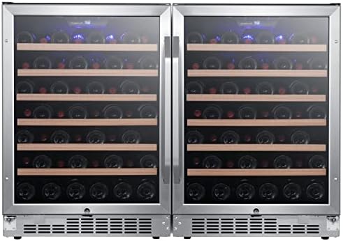 EdgeStar CWR532SZDUAL 47 Inch Wide 106 Bottle Built-In Side-by-Side Wine Cooler with LED Lighting