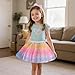 Revkokmx Girls Layered Rainbow Tutu Skirt Dance Dress Ruffle Tiered Clubwear (US, Age, 3-5 Years, Light Pink)