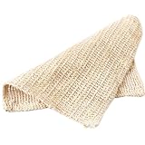 HiKin 2 Pack Cotton Linen Body Exfoliating Washcloths, 25 x 25cm Bath Body Scrub Foaming Square Towel Cloth.