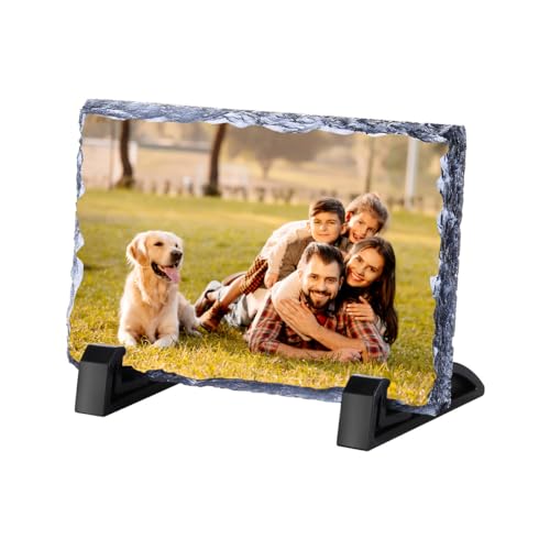 Personalized Rock Slate Photo Frame, Customized Gift for Family, ...