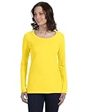 Anvil 399 Ladies Featherweight Long-Sleeve Scoop T-Shirt, Lemon Zest, Medium