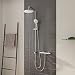 CECIPA Artemis | Colonna doccia senza miscelatore con soffione Φ22 cm, doccetta (3 getti), flessibile doccia | 85-110 cm altezza regolabile | installazione ad angolo possibile | acciaio inox | cromo
