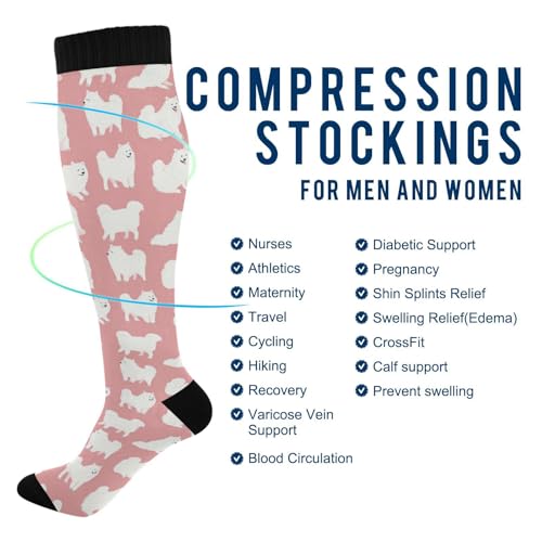Image of Wusikd Pirate Skulls Compression Socks for Women and Men Circulation Cute Long Socks for Athletic Running 1