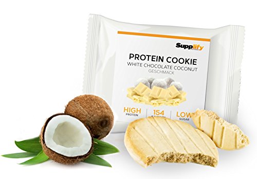 Protein Cookies nur 154 kcal White Chocolate Coconut wie Proteinriegel mit Whey Eiweiß 6x 40g Riegel