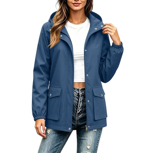 Veste de pluie femme imperméable coupe-vent et ultra légère avec capuche amovible