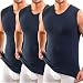 Produktbild HERMKO 3050 3er Pack Herren Muskelshirt V-Ausschnitt (Weitere Farben), Größe:D 5 = EU M, Farbe:Marine