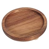 Holibanna Bandeja de Madera Redonda con Pedestal Diseño Natural y Acabado Pulido para Postres Aperitivos y Presentaciones Elegantes Eventos y Reuniones