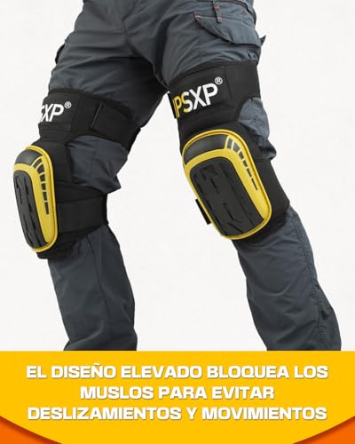 Miniatura 8 de Ipsxp Rodilleras De Trabajo, Rodilleras Profesionales Para El Trabajo, Almohadillas De Gel De Precisión Para La Rodilla, Para La Construcción, Jardinería, Con Correas Dobles Y Fácil Fijación Negro