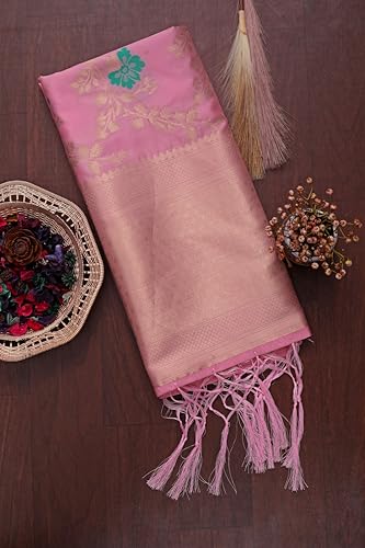 Image of DEVANGI Women's Woven Jacquard Banarasi Silk Printed Dupatta /Chunni with Meena Work, Width 1 Meter, Length 2.5 Meter