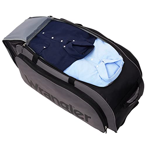 Wrangler Rolling Duffel, Charcoal Grey, 30" Large by Wrangler - Image 6
