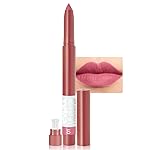 evpct Dusty Pink Lip Liner Crayon Pencils Set for Women, Pink Beige Matte Lip Stick Crayon Long Lasting, Lips Pencil Liner and Lipstick set, Lipliner Pencil, 24 Hours Lipstick Built-in Sharpener 01