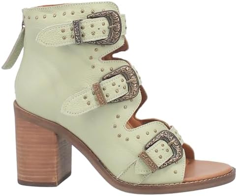 Dingo Womens Ziggy Studded Open Toe Shootie Pumps Dress Casual Casual High Heel 3" & Up - Green - Size 10 M | Image 2