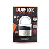 Blackstone Anti-Theft Loud 130db Alarm Padlock Weather Proof Heavy Duty Multi Purpose (10mm Shackle)