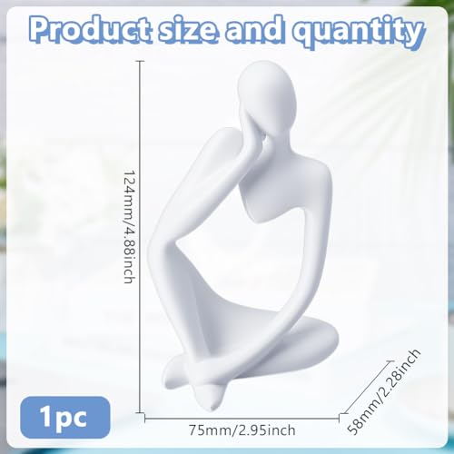 Estatua Decorativa Pensador Blanca Abstracta 12.4 cm miniatura 2