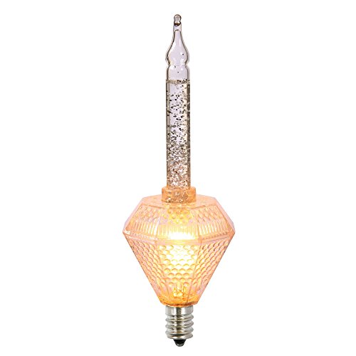 Vickerman 7 Light Clear Glitter Bubble Set with Green Wire 20-Inch, Spacing UL End Connector