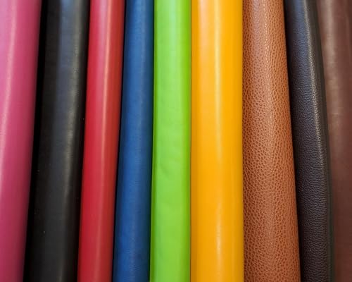 MARBURGER Lederreste Lederstücke Bastelleder 1kg bunt - Größe 30 x 40 cm (Fast DIN A3) - gemischte Farben Beispielfotos - Reste Leder Stücke extragroß für Bastelarbeit