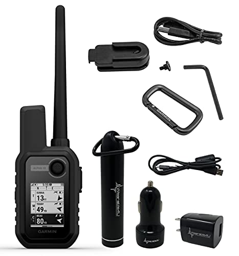 Wearable4U - Garmin Alpha 10 Compact Dog Tracking and Training Multi-GNSS Handheld, with Power Pack Bundle