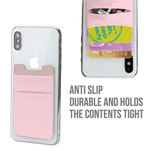 Ss 3 Pack Adhesive Phone Card Holder, Stretchy Credit Card Stick On Wallet Pocket Sleeve Suitable For Iphone, Samsung, Most Android Smart Phones (Black Gray Pink) #TOP5