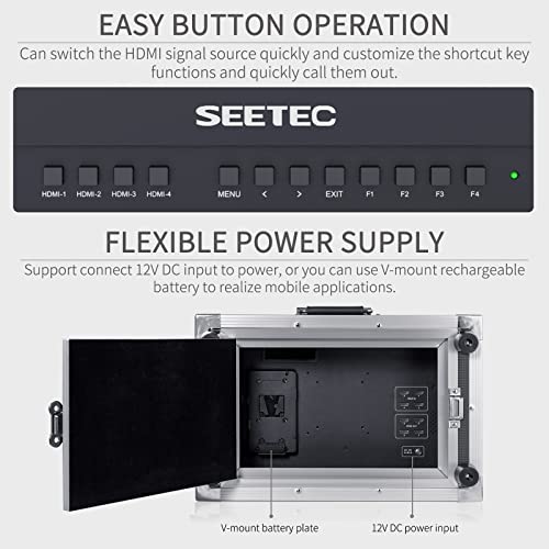 Seetec Atem156-Co 15.6 Inch Live Streaming Carry-On Broadcast Director Monitor With 4 Hdmi Input Output Quad Split Display For Atem Mini Video Switcher Mixer Pro Studio Television Production #TOP4