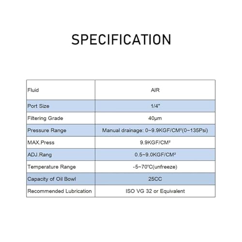 Reductor de presión de 1/4" AL2000 y filtro de aire comprimido para compresor, kit de 2 8