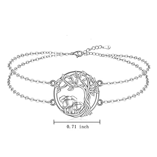 Elephant Anklet Elephant Anklets For Women Tree Of Life Ankle Bracelet Sterling Silver Adjustable Jewelry Charm Mom Daughter Birthday Valentines Mothers Day Gifts #TOP1