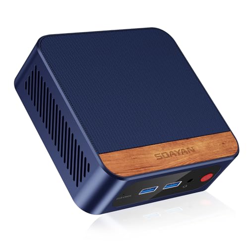 SOAYAN Mini PC, Twin Lake N150 Mini ordenadors (hasta 3.6GHz) 16GB DDR4 RAM 512GB SSD Mini Ordenador de sobremesa 4K Doble Pantalla/USB3.2/WiFi 5/BT4.2/Gigabit Ethernet para Hogar, Oficina, Negocios