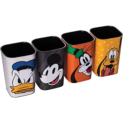 Porta Canetas C/Bandeja Mickey & Amigos 5 Pçs Plasútil