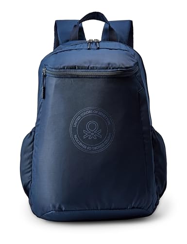 United Colors of Benetton Quirky 19L Laptop Backpack - Navy | Water-Resistant | Fits 14-inch Laptop Compartment for College, Office & Everyday