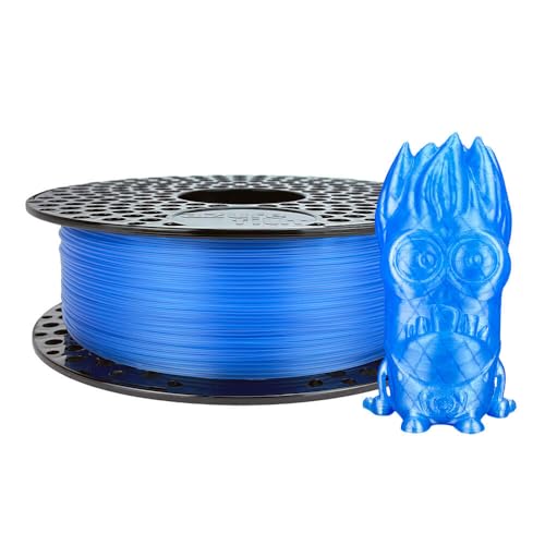 AzureFilm Filament PLA original pour imprimante 3D 1,75 mm - Bobine de 1 kg - Facile à imprimer - Haute précision - Surface lisse - Idéal pour les prototypes (Bleu transparent, 1 kg)