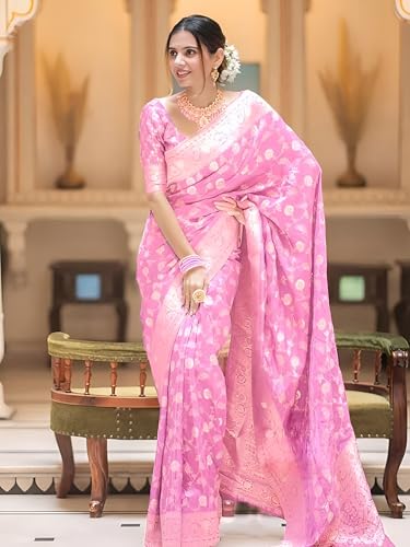 Image of Yashika Women's Pure Kanjivaram Silk Saree Soft Banarasi Style Wedding With Blouse Piece | Saree For Women | New Sari
